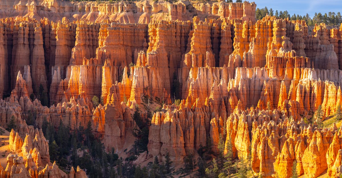 Explore the stunning hoodoos of Bryce Canyon under a bright sky in Utah, USA.